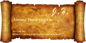 Jeney Henrietta névjegykártya